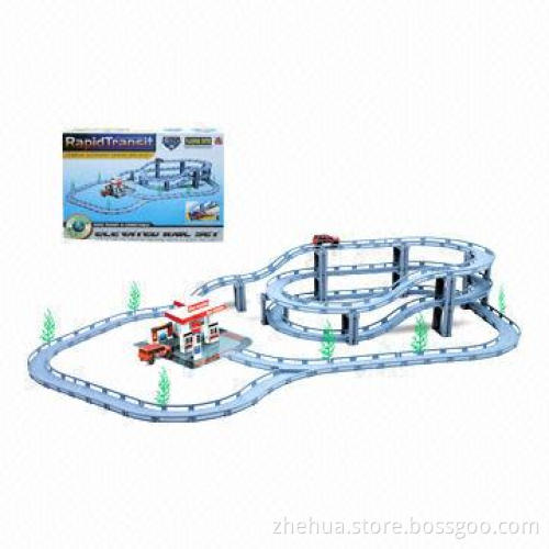 Plastic DIY building block toy electric track